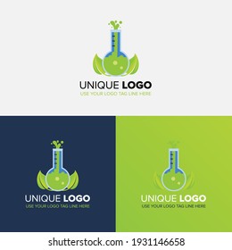 Leaf Lab Test Logo Design concept vector illustration Design.