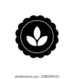 Diseño de icono de etiqueta de hoja, aislado en fondo blanco. ilustración vectorial