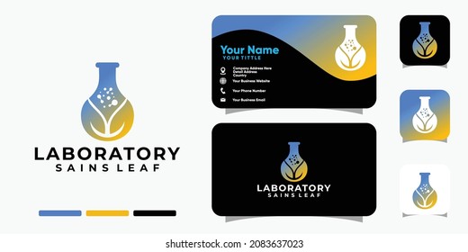 Leaf Laboratory logo and business card design vector template