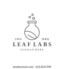 Leaf labs logo vector icon illustration hipster vintage retro .