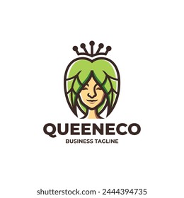 Vector con logo de leaf lady queen