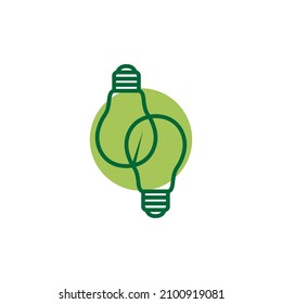 leaf with lamp ideas logo design vector graphic symbol icon sign illustration creative idea