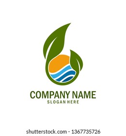 Leaf Landscaping Logo Vector