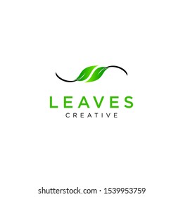 leaf / leaves abstract natural logo template