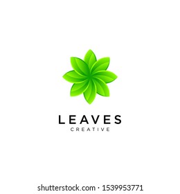 leaf / leaves abstract natural logo template