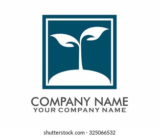 leaf leaves herb sprout shoots silhouette logo image icon