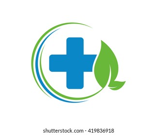 leaf leaves medical medicare pharmacy pharmacist clinic health image vector icon