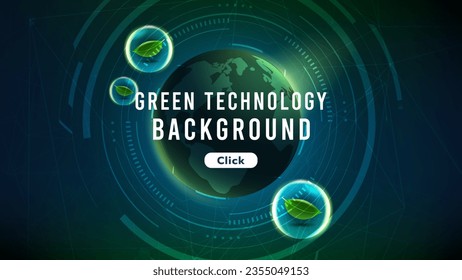 leaf or Leaves on earth backgroundCircuit design background.Green technology and environment concept, ecology system.Hi-tech and futuristic.Digital and technology concept background.