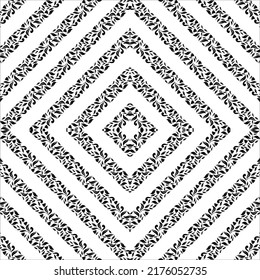 Leaf, Leaves, Oraganic, Floral Motifs Pattern for Ornate, Decoration or Graphic Design Element. Vector Illustration