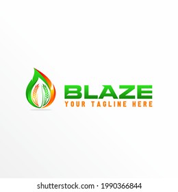 Logotipo vectorial de hoja. Concepto de diseño abstracto de llama. Puede utilizarse como símbolo relacionado con el petróleo y el gas.