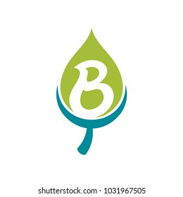 Leaf Letter B Initial Logo Design