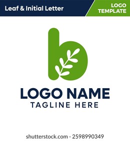 Leaf Letter B Natural Environment Green Logo Template	