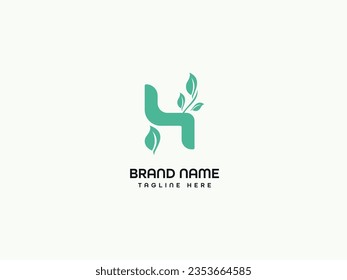 diseño del logotipo de negocios de letras de hoja
