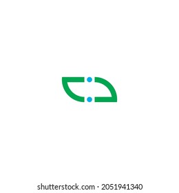 leaf letter C, D and i simple symbol logo vector