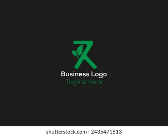 leaf letter creative logo design