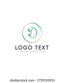 Leaf with  letter D logo template, Vector logo for business and company identity 