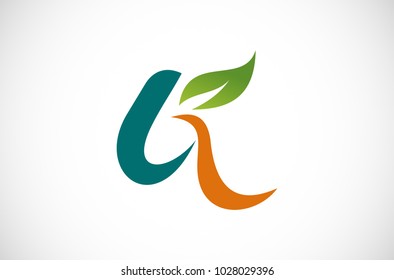 leaf letter K logo
