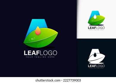 Leaf and letter A logo design