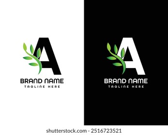 A Leaf Letter Logo Design