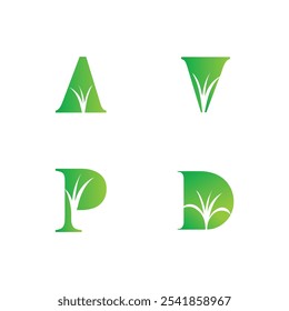 Letra de hoja Plantilla de diseño de logotipo