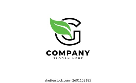 Leaf with letter logo vector icon illustration.