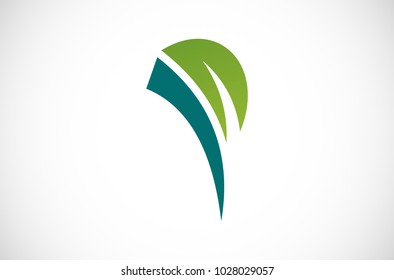 leaf letter P logo