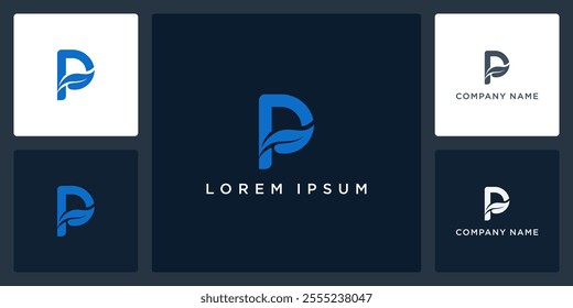 Leaf letter P logo and icon