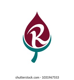Leaf Letter R Initial Logo Design