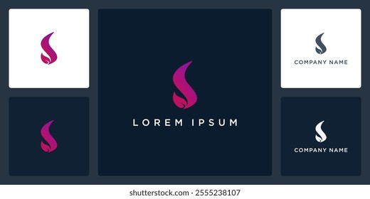 Leaf letter S logo and icon