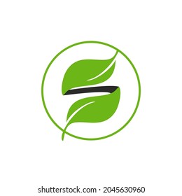 Leaf letter S logo, set on a white background, perfect for business
