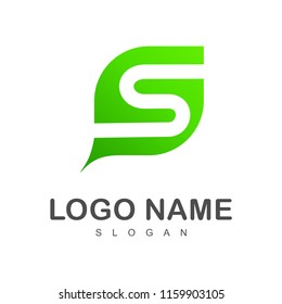 leaf letter s logo template