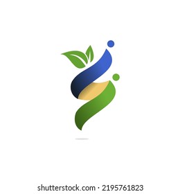Leaf letter S logo vector floral gradient modern coolest logo flower 