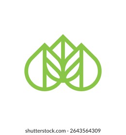 Letras de hoja de estilo moderno de logotipo abstracto 