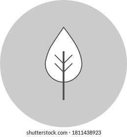 Leaf with Light Grey background. Vector Line Icon. 48x48 Pixel Perfect. 