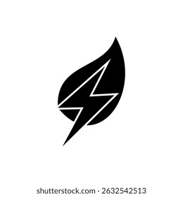 Hoja con el icono del relámpago, Vector moderno aislado en el fondo blanco.