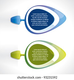 Leaf like promotional design elements attached to paper
