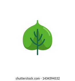 Leaf of a linden tree flat icon, vector sign, Linden leaf colorful pictogram isolated on white. Symbol, logo illustration. Flat style design