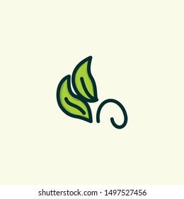 Leaf Line Abstract Naturally Logo