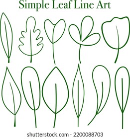 Leaf Line Art for Backgroun, Decoration, or logo. A simple flat vector design.