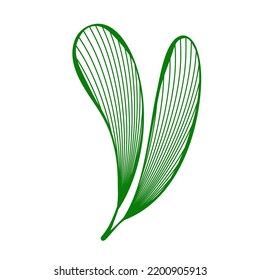 Leaf Line Art for Backgroun, Logo, Or Decoration. A simple flat vector design.