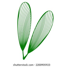 Leaf Line Art for Backgroun, Logo, Or Decoration. A simple flat vector design.