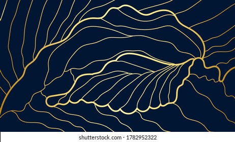 leaf line art background vector, wallpaper and print, house plant, Vector illustration.