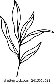 Leaf Line Art | Botanical Plant Graphic | Nature Design