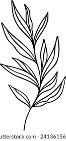 Leaf Line Art | Botanical Plant Graphic | Nature Design