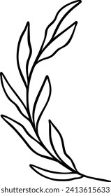 Leaf Line Art | Botanical Plant Graphic | Nature Design
