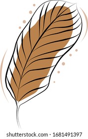 leaf line art with color block for logos, textile,invitation, branding, scrapbooks, packaging, prints, wall art and much more 