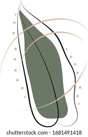 leaf line art with color block for logos, textile,invitation, branding, scrapbooks, packaging, prints, wall art and much more 