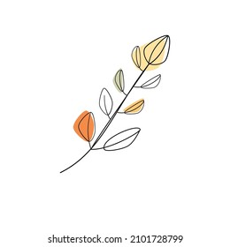 pintura en línea de hojas para la cubierta, decoración de paredes, pared floral, tela y papel pintado. un simple diseño vectorial.