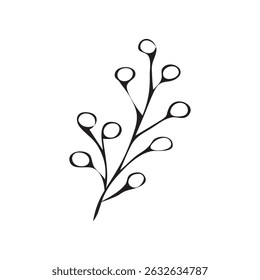 Ilustración vectorial de dibujo a mano de arte de línea de hoja