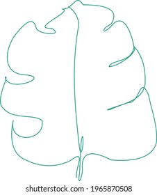 leaf line art hand drawn style vector